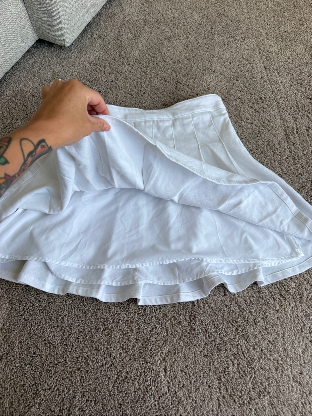 Hollister White Pleated Circle Skater tennis mini Skirt - Picture 3 of 9